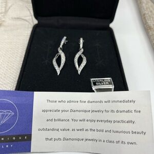 Diamonique Silver Earrings with bright CZs perfect for anytime.